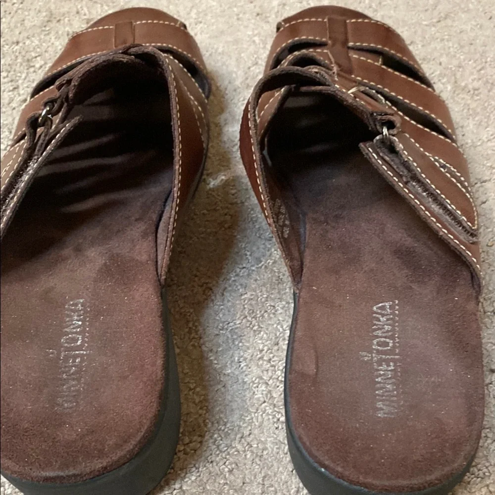 Brown Leather Men’s Minnetonka Size 11 Sandals